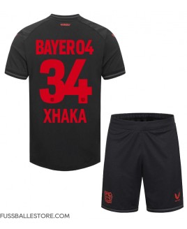 Günstige Bayer Leverkusen Granit Xhaka #34 Heimtrikotsatz Kinder 2023-24 Kurzarm (+ Kurze Hosen)